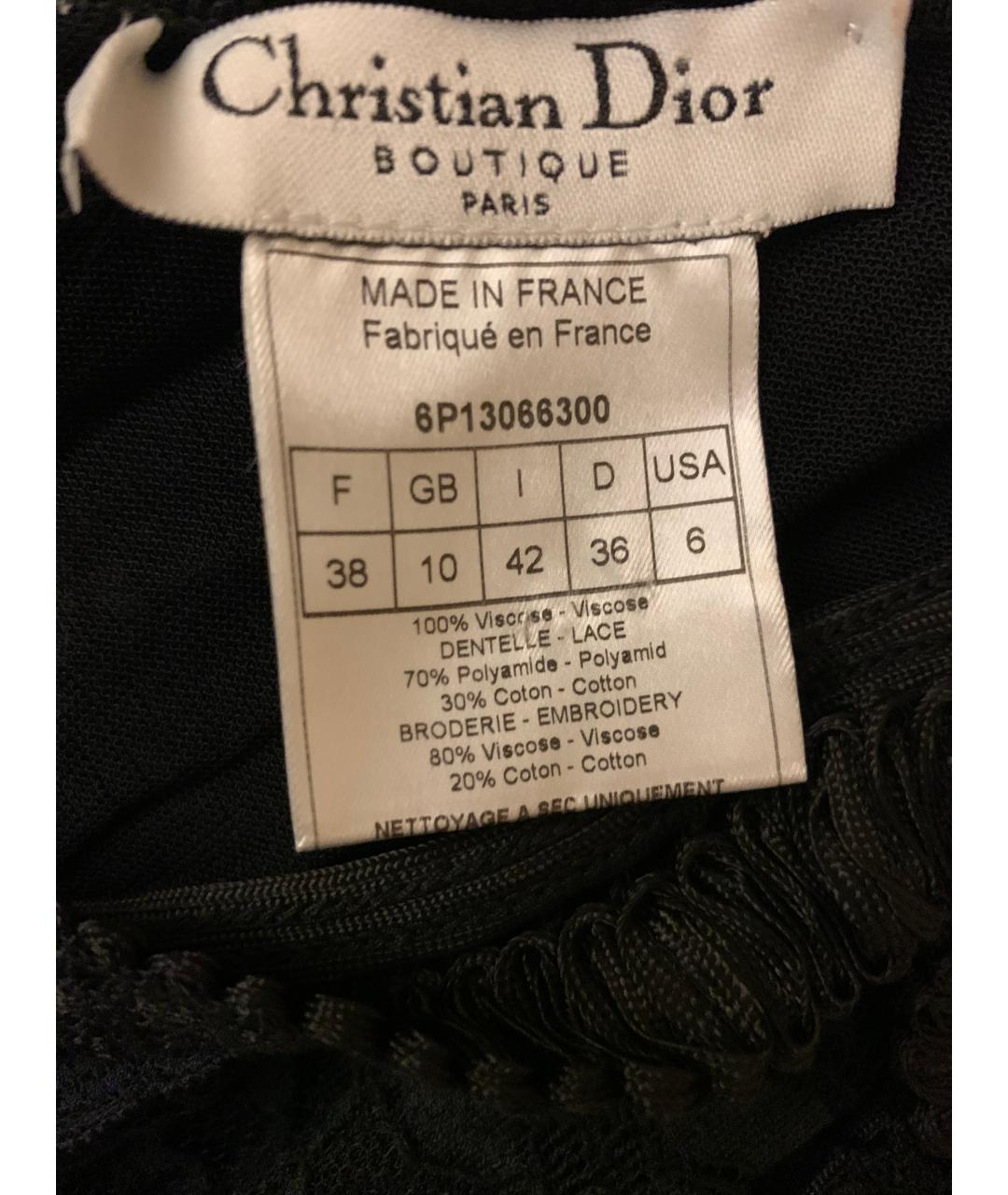 CHRISTIAN DIOR Черное вискозное коктейльное платье, фото 2