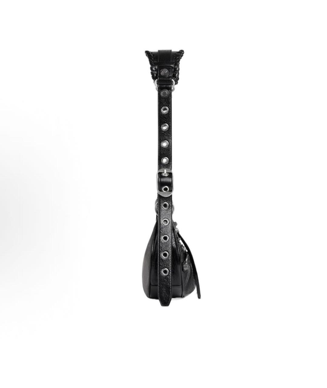 BALENCIAGA Черная кожаная сумка через плечо, фото 3