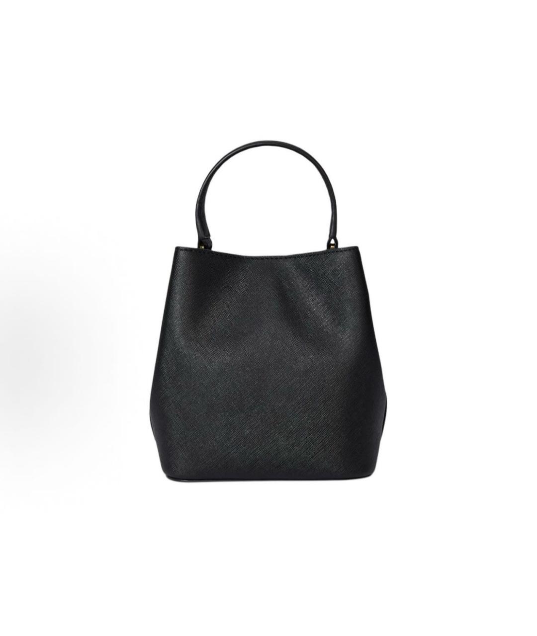 POLO RALPH LAUREN Черная кожаная сумка с короткими ручками, фото 2