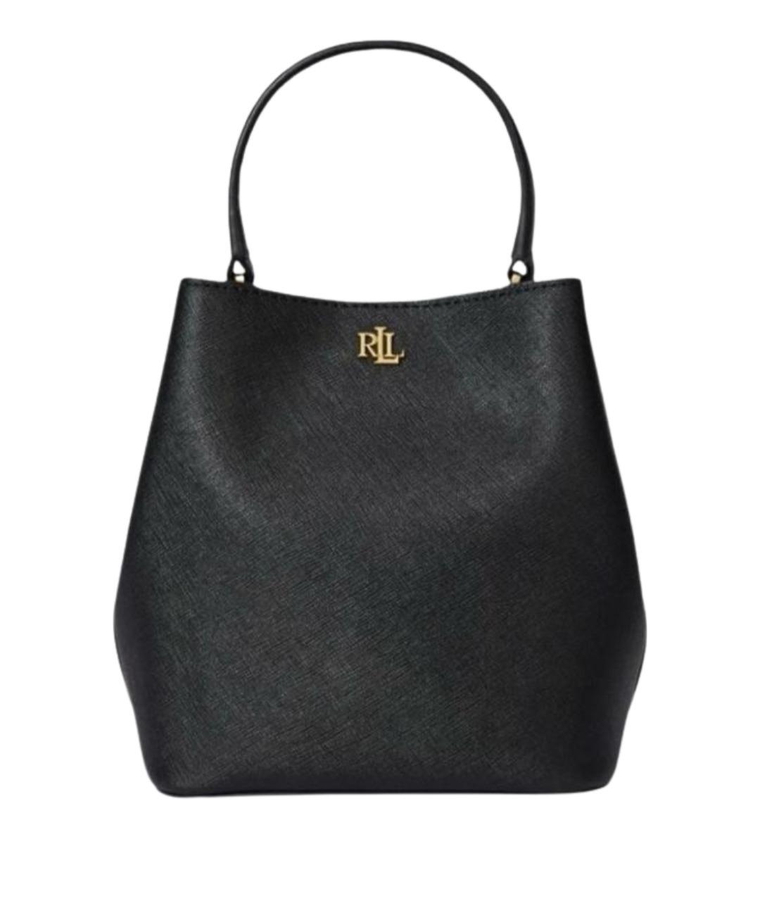 POLO RALPH LAUREN Черная кожаная сумка с короткими ручками, фото 1