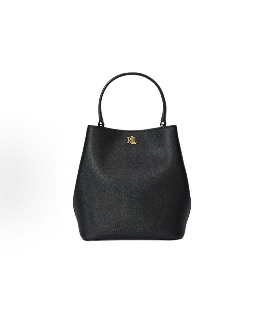 POLO RALPH LAUREN Черная кожаная сумка с короткими ручками, фото 6