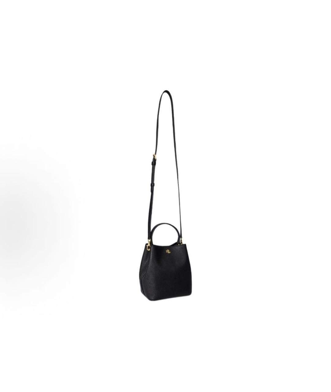 POLO RALPH LAUREN Черная кожаная сумка с короткими ручками, фото 5