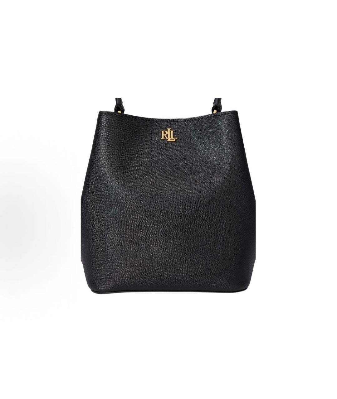 POLO RALPH LAUREN Черная кожаная сумка с короткими ручками, фото 4