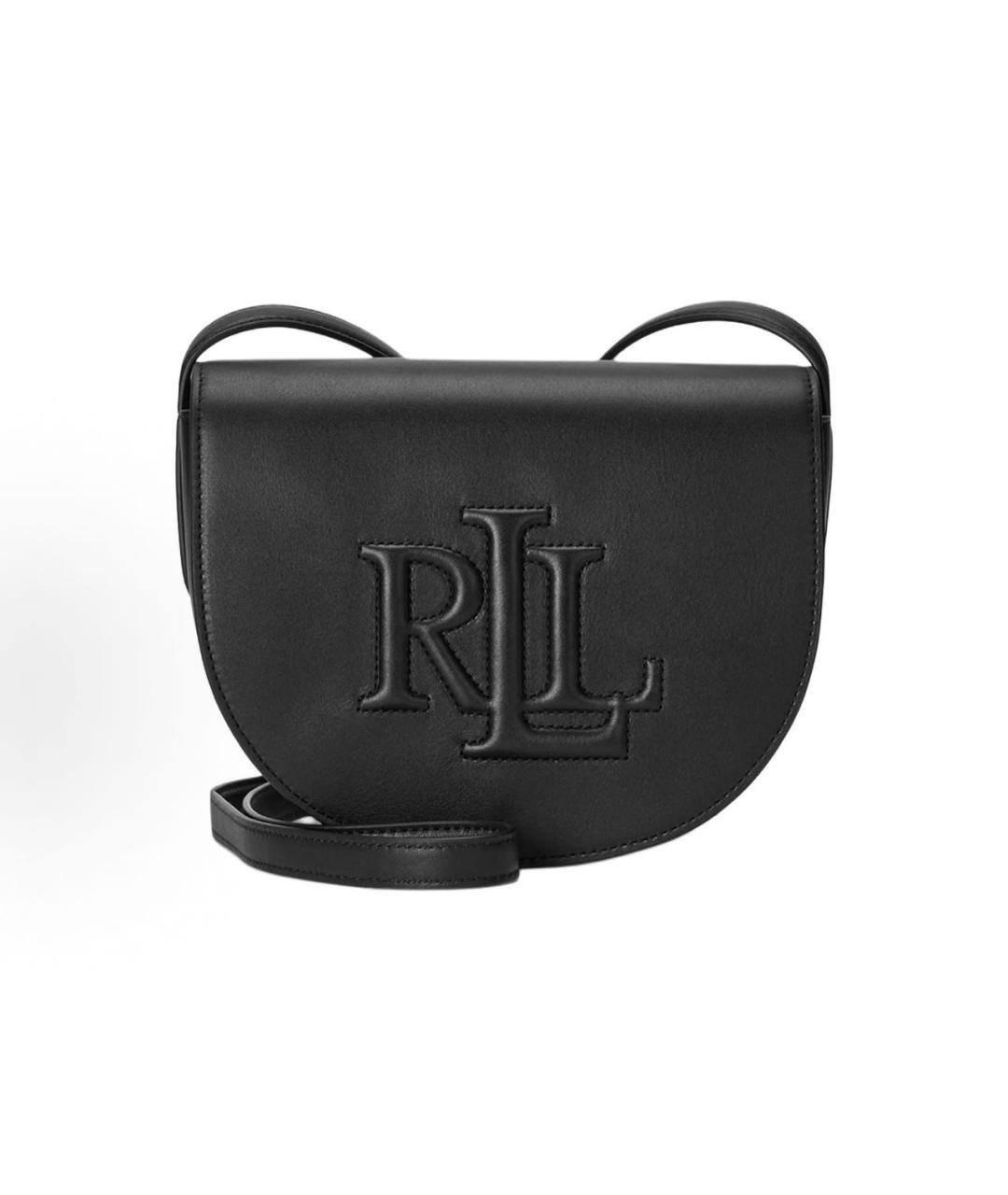 POLO RALPH LAUREN Черная кожаная сумка через плечо, фото 5