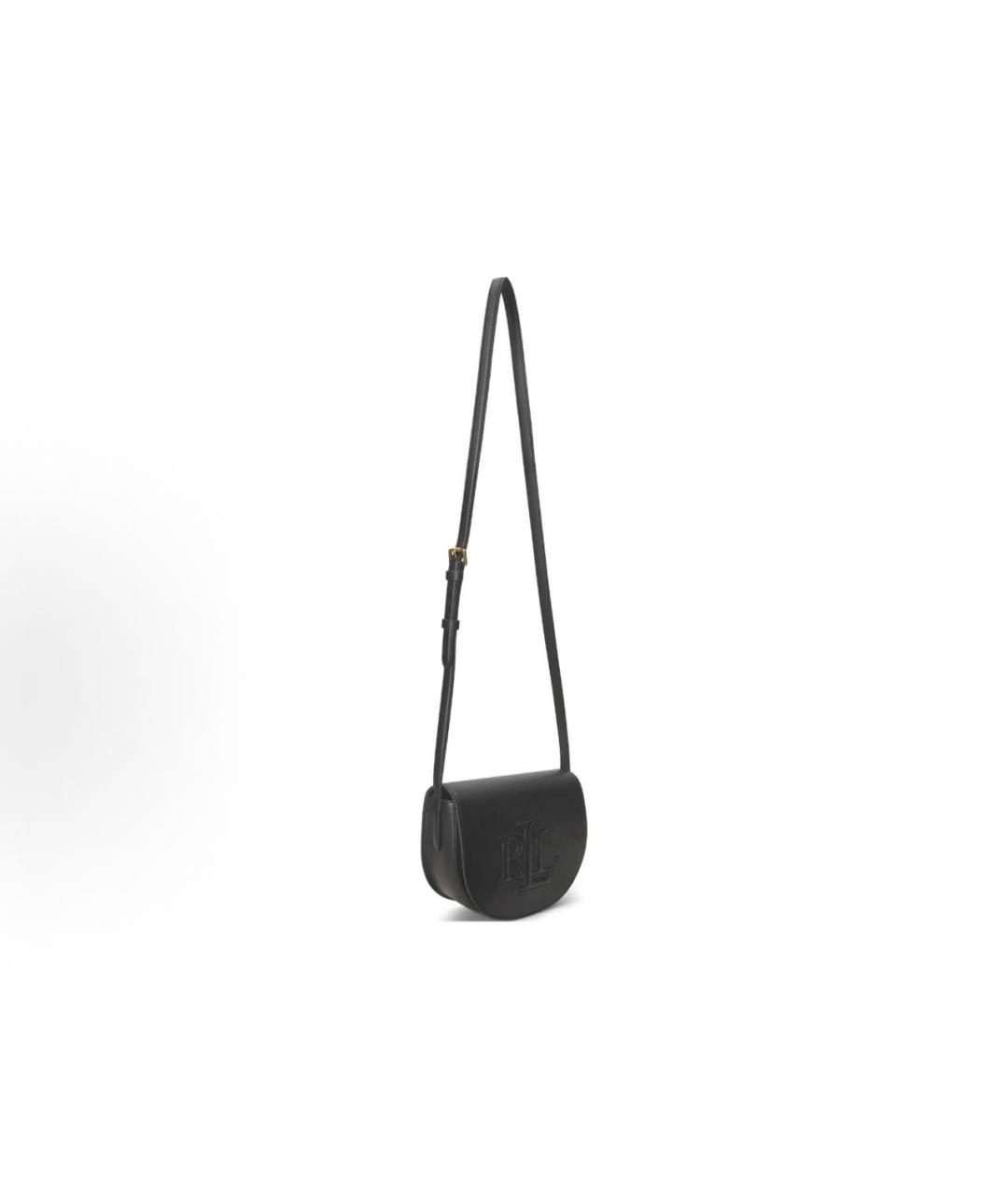 POLO RALPH LAUREN Черная кожаная сумка через плечо, фото 2