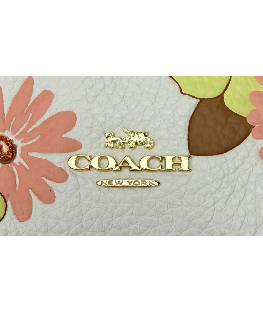 COACH Белая кожаная косметичка, фото 4