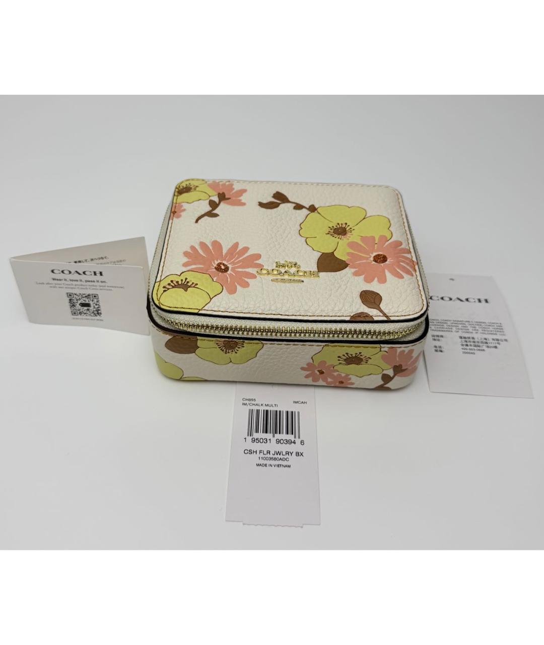 COACH Белая кожаная косметичка, фото 2