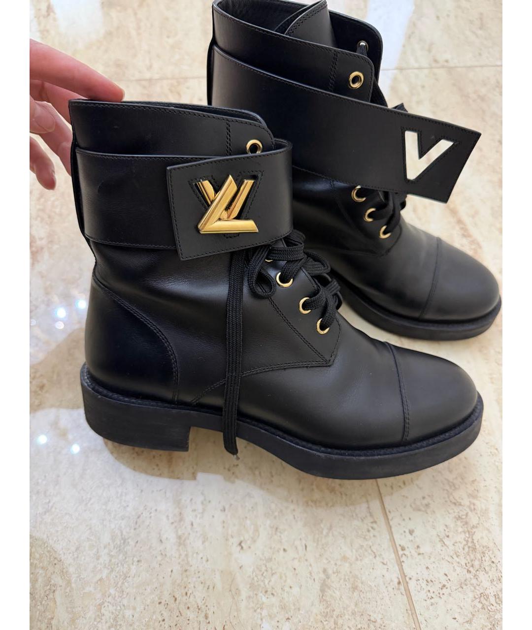 LOUIS VUITTON Черные кожаные ботинки, фото 7