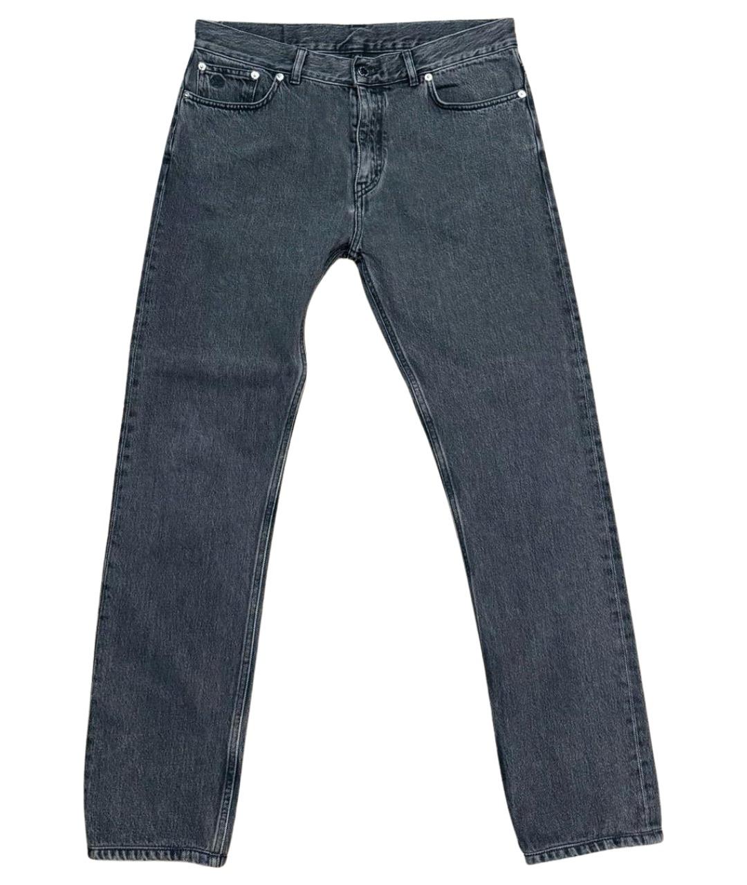 LOUIS VUITTON Антрацитовые хлопковые прямые джинсы, фото 1