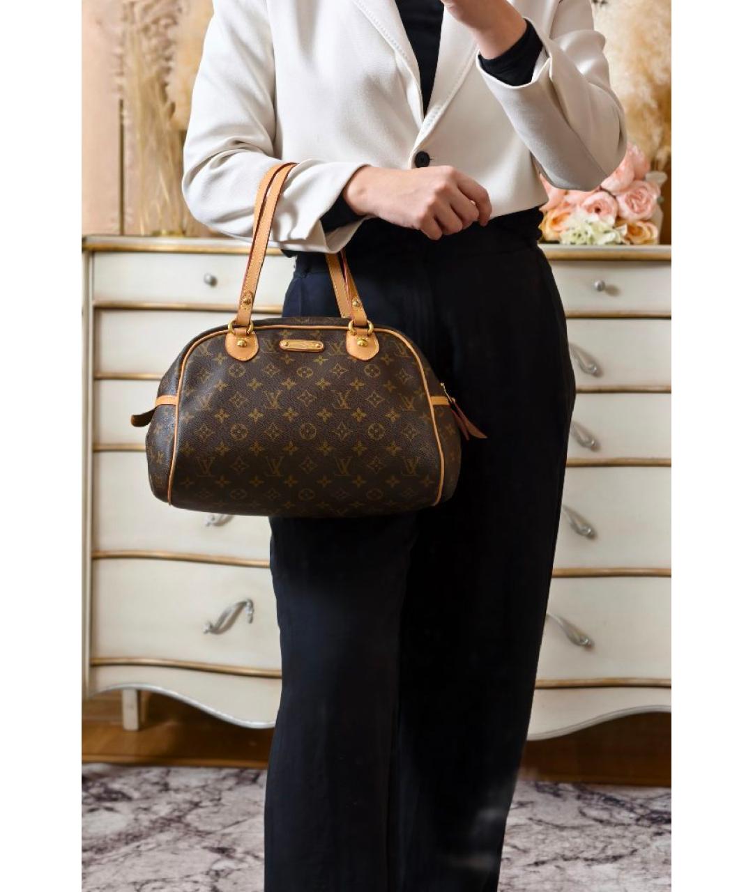 LOUIS VUITTON Коричневая сумка с короткими ручками, фото 5