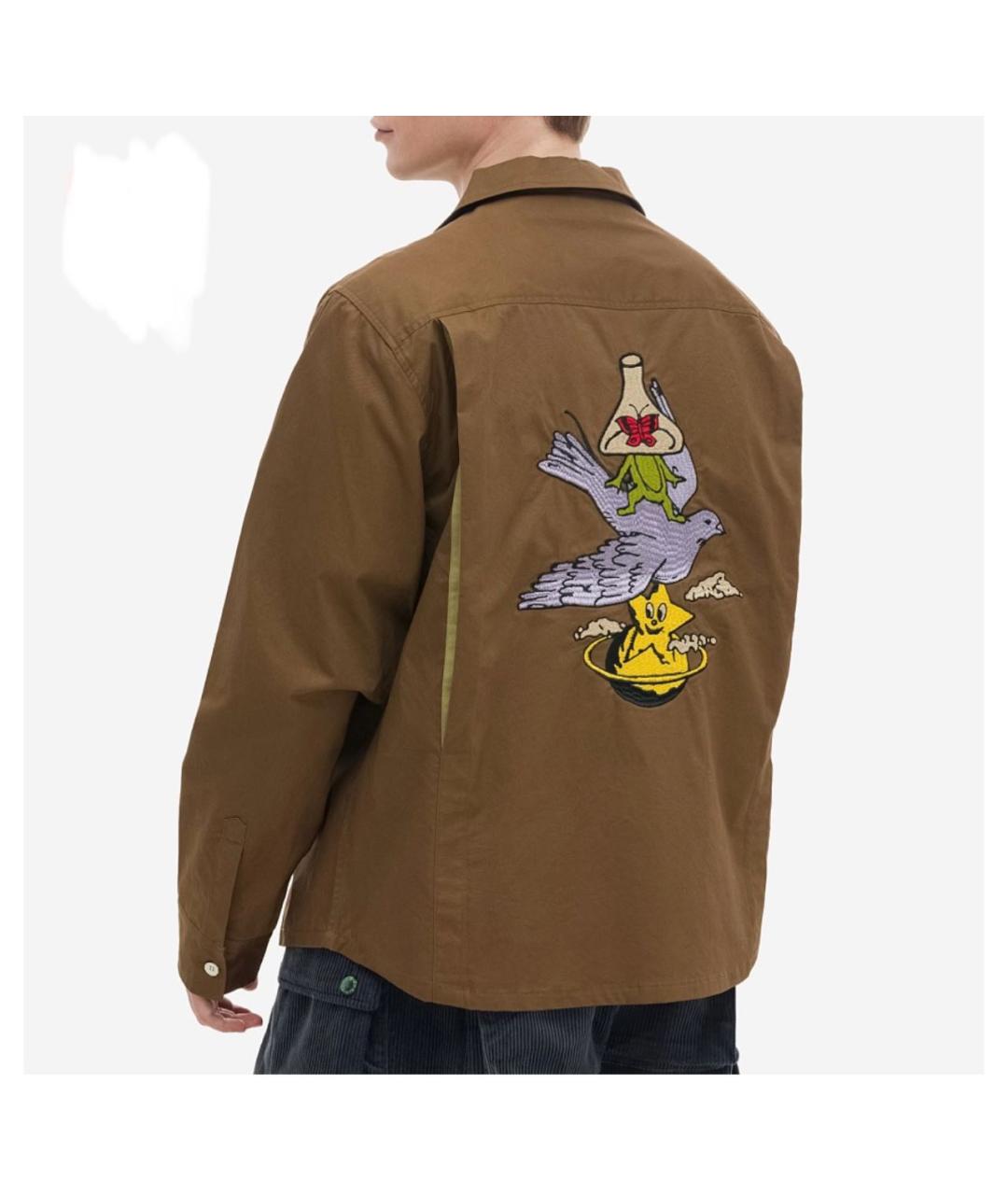 Brain Dead Коричневая хлопковая кэжуал рубашка, фото 2