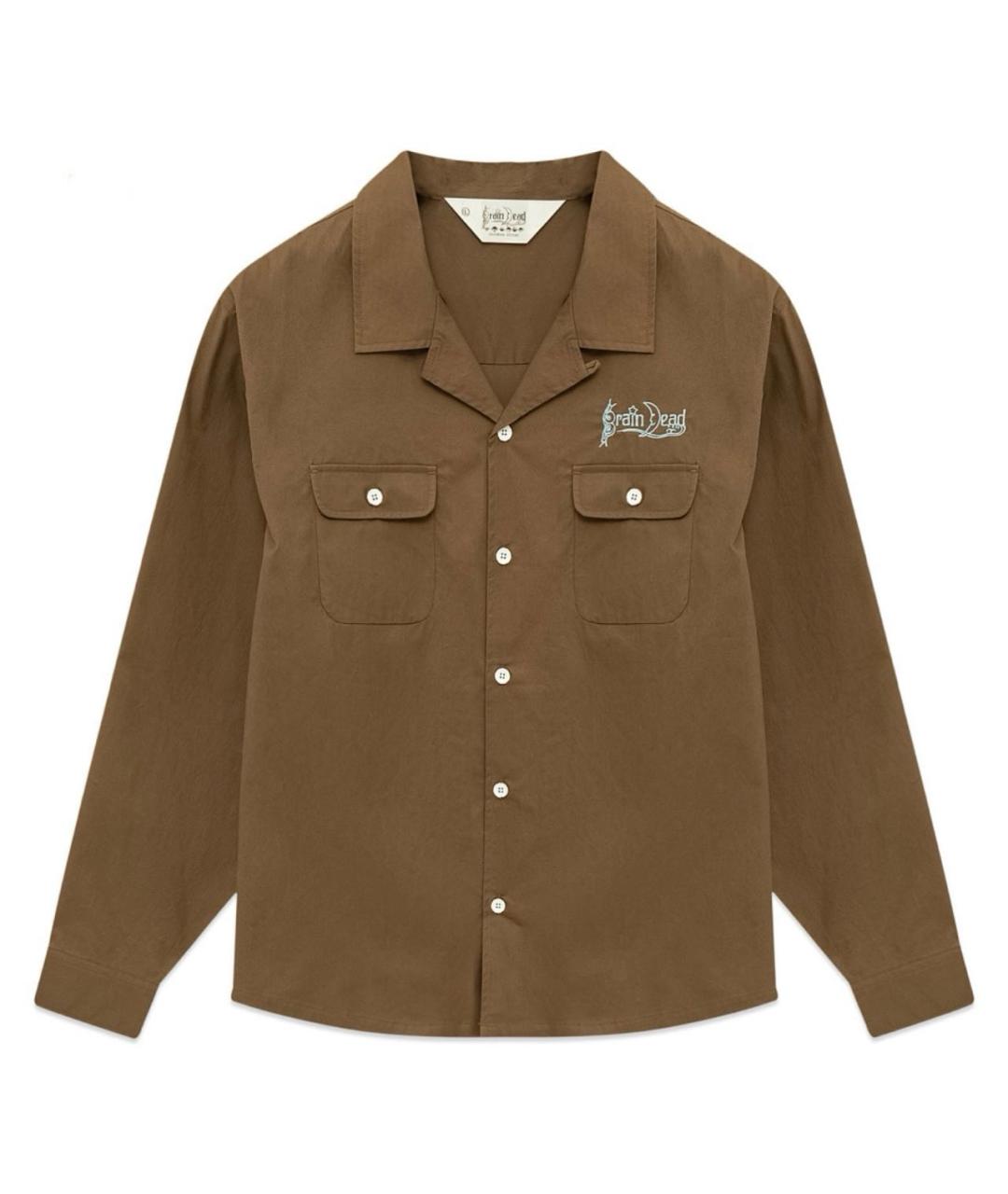Brain Dead Коричневая хлопковая кэжуал рубашка, фото 1