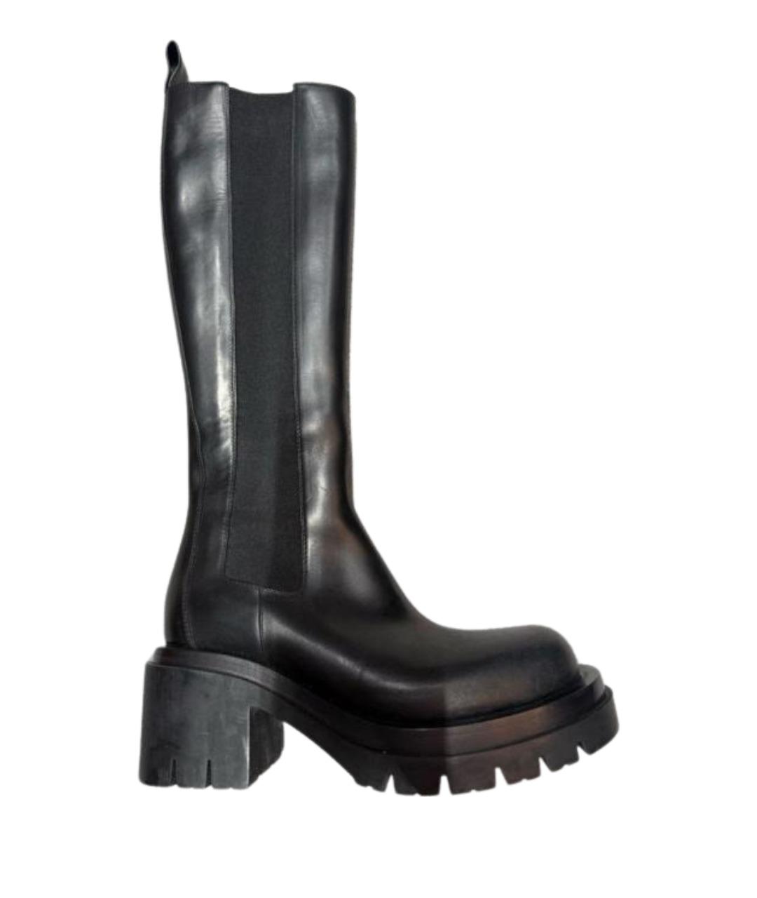 BOTTEGA VENETA Черные кожаные сапоги, фото 1
