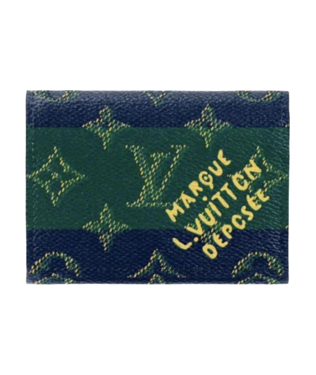 LOUIS VUITTON Зеленый кожаный кардхолдер, фото 1