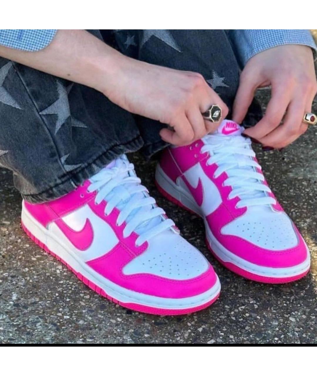 NIKE Розовые кожаные кроссовки, фото 4