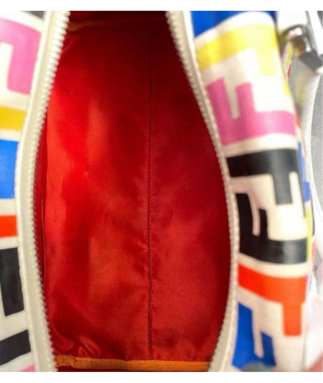 FENDI Белая кожаная сумка с короткими ручками, фото 4