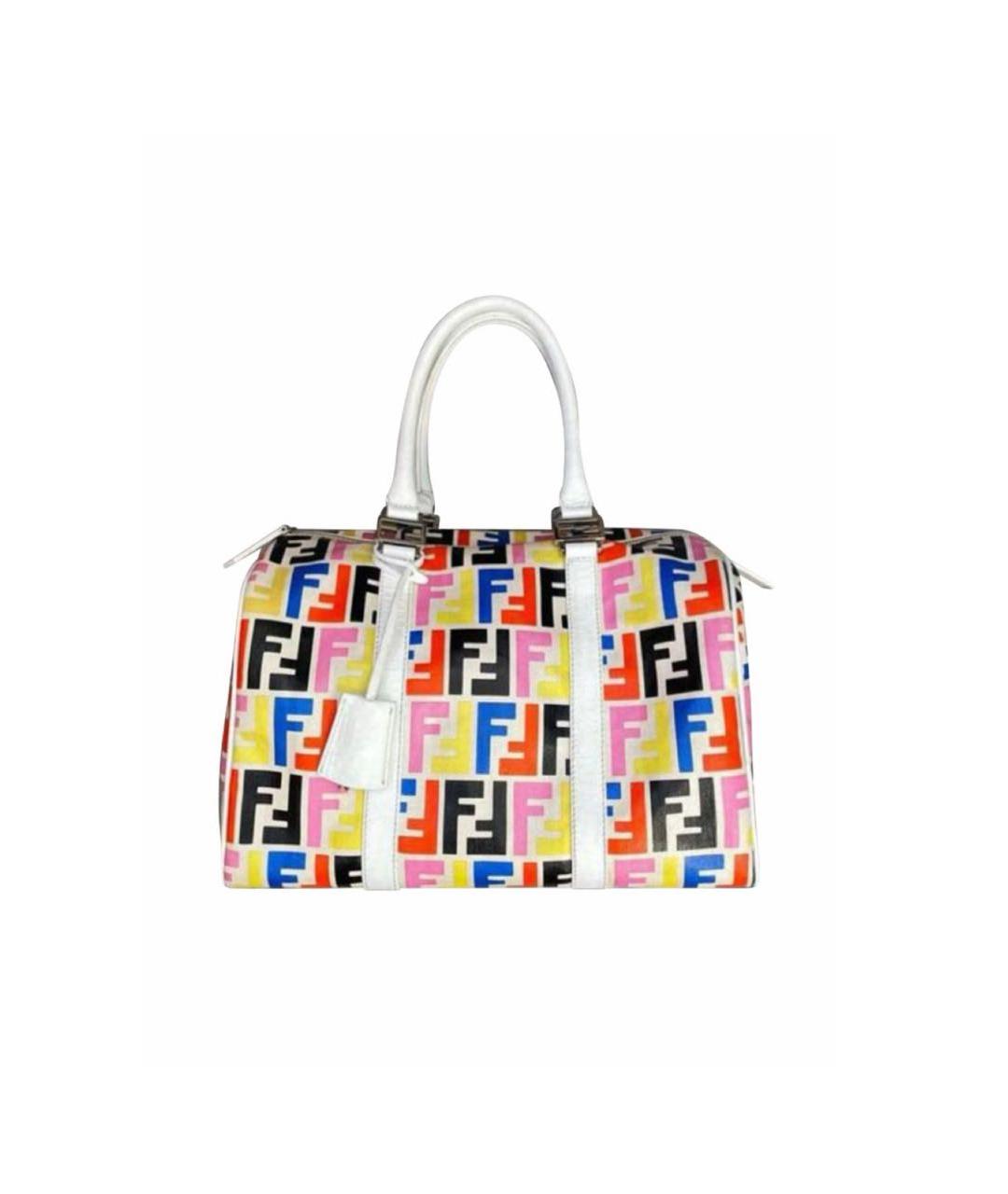 FENDI Белая кожаная сумка с короткими ручками, фото 9