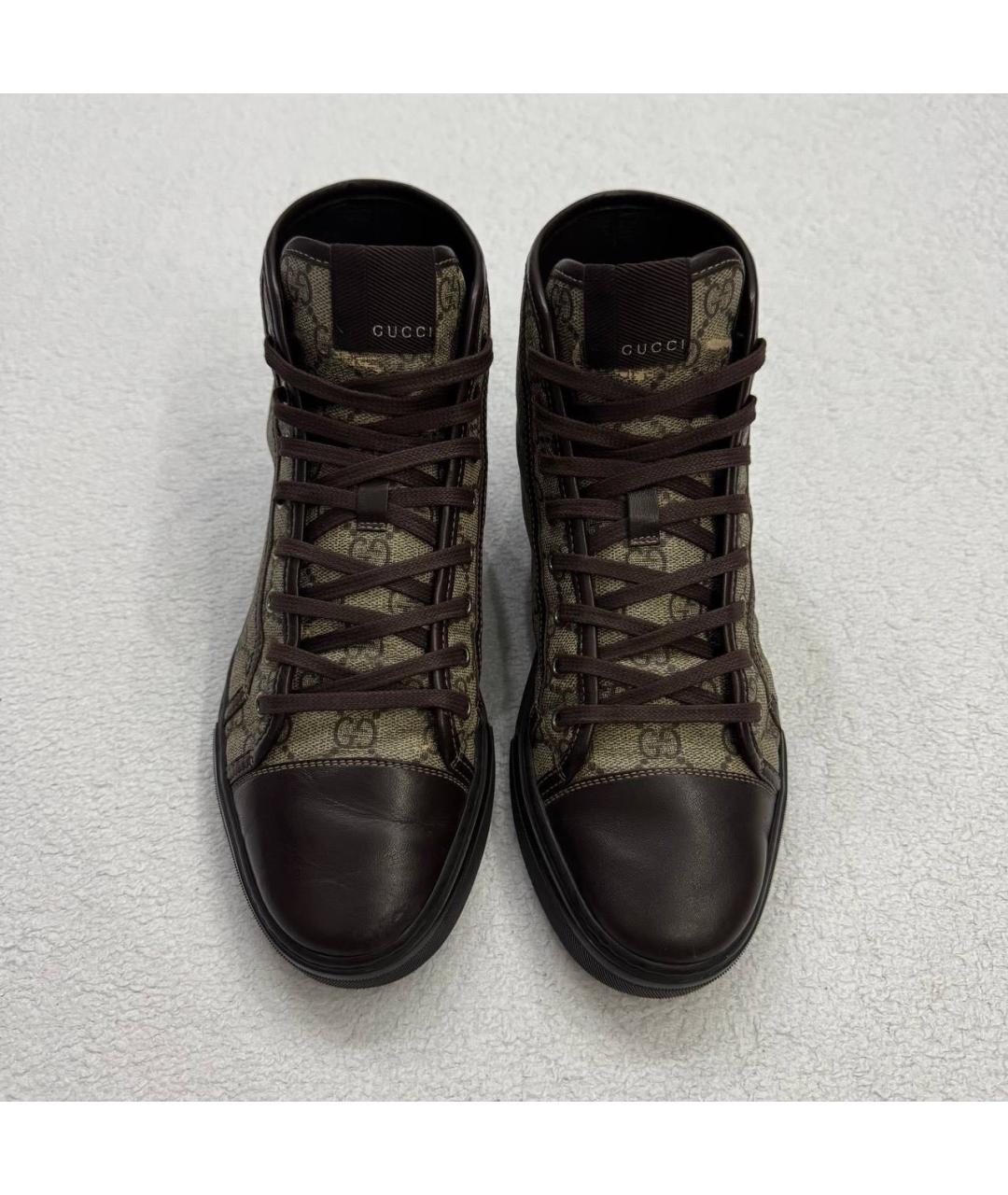 GUCCI Коричневые высокие кроссовки / кеды, фото 3