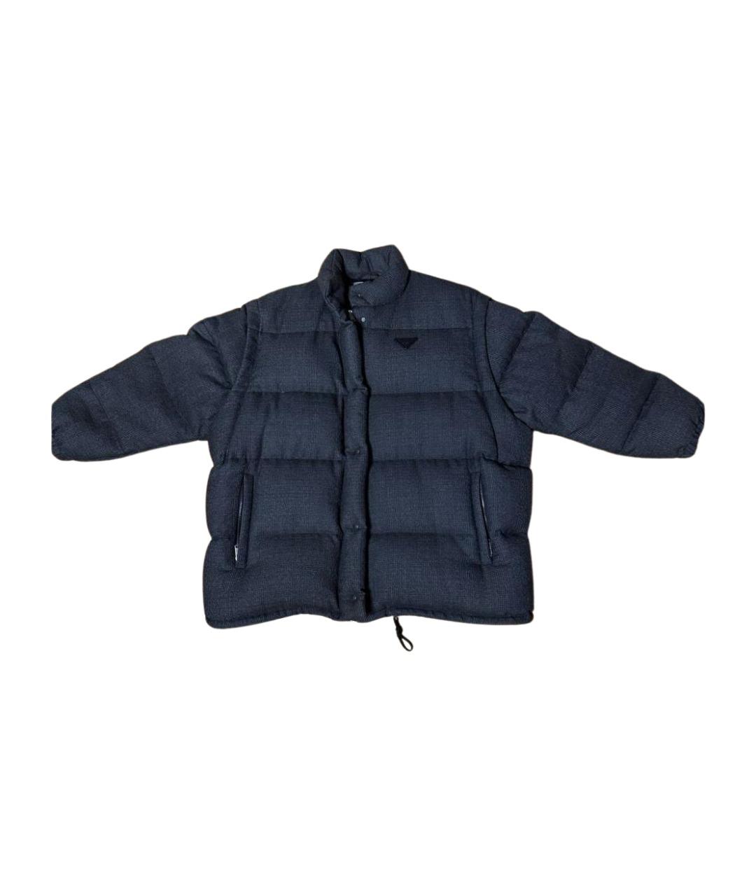 PRADA Черный шерстяной пуховик, фото 1