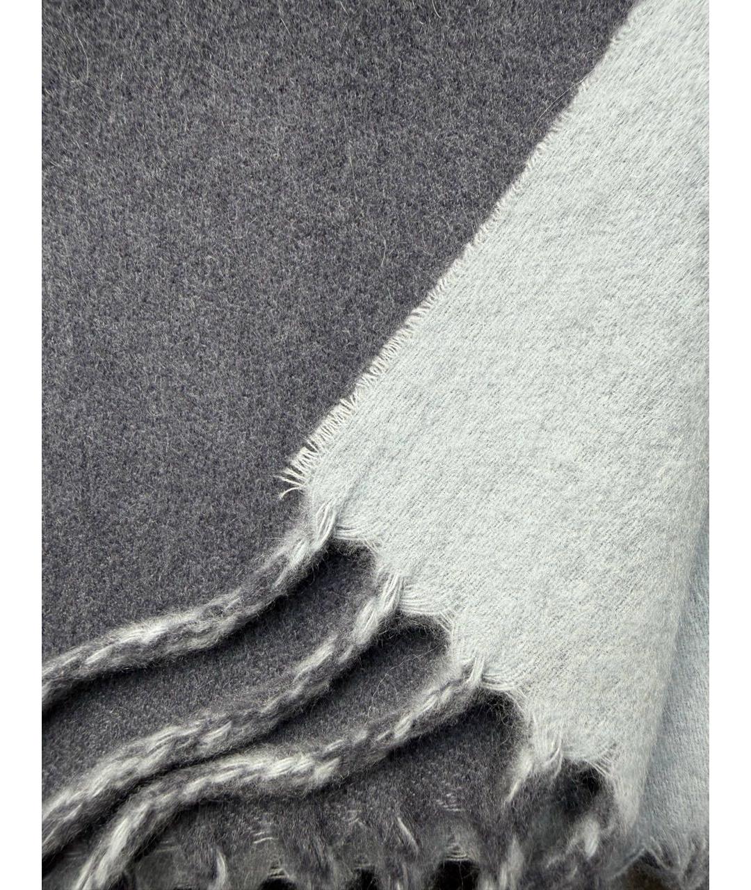 HERMES Серый кашемировый шарф, фото 2