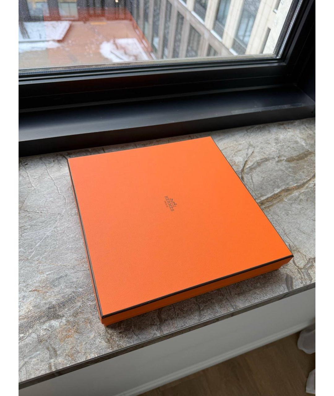 HERMES Серый кашемировый шарф, фото 4