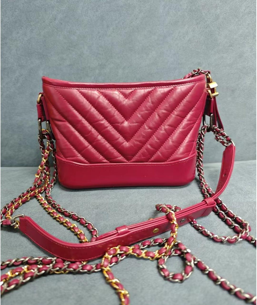 CHANEL Красная кожаная сумка через плечо, фото 2