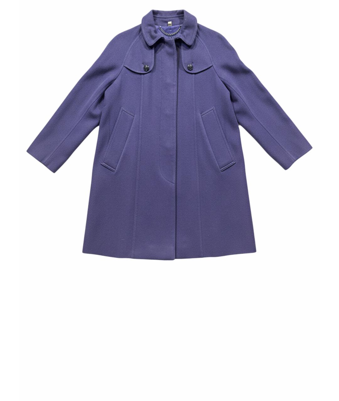 BURBERRY Фиолетовое шерстяное пальто, фото 1