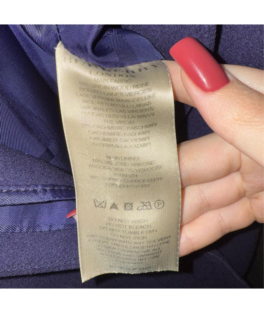 BURBERRY Фиолетовое шерстяное пальто, фото 4