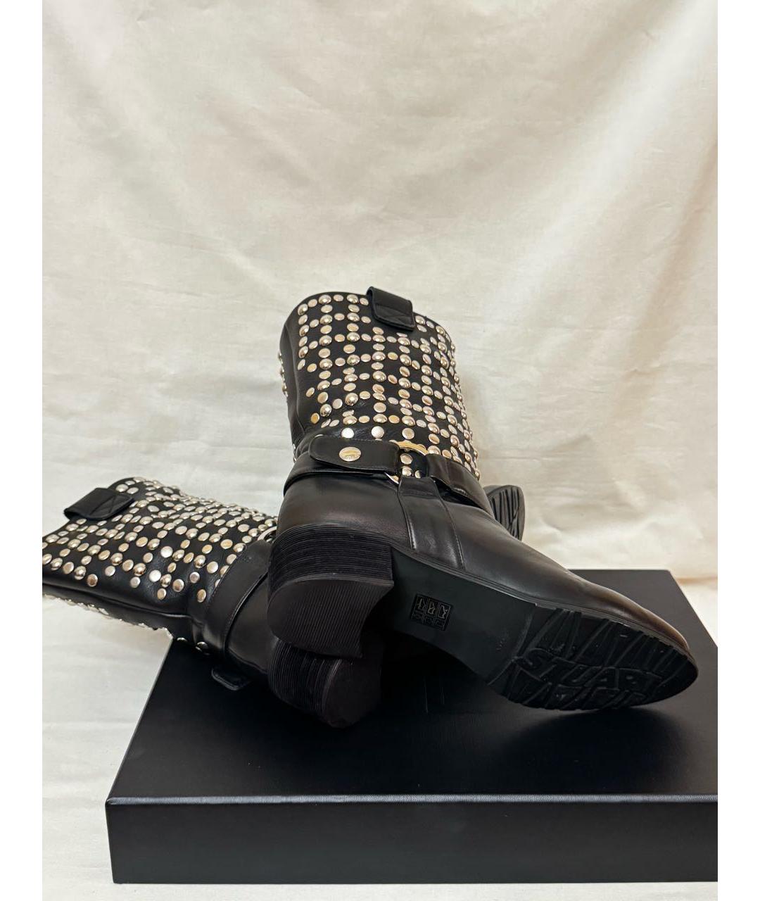 STUART WEITZMAN Черные кожаные ботинки, фото 5