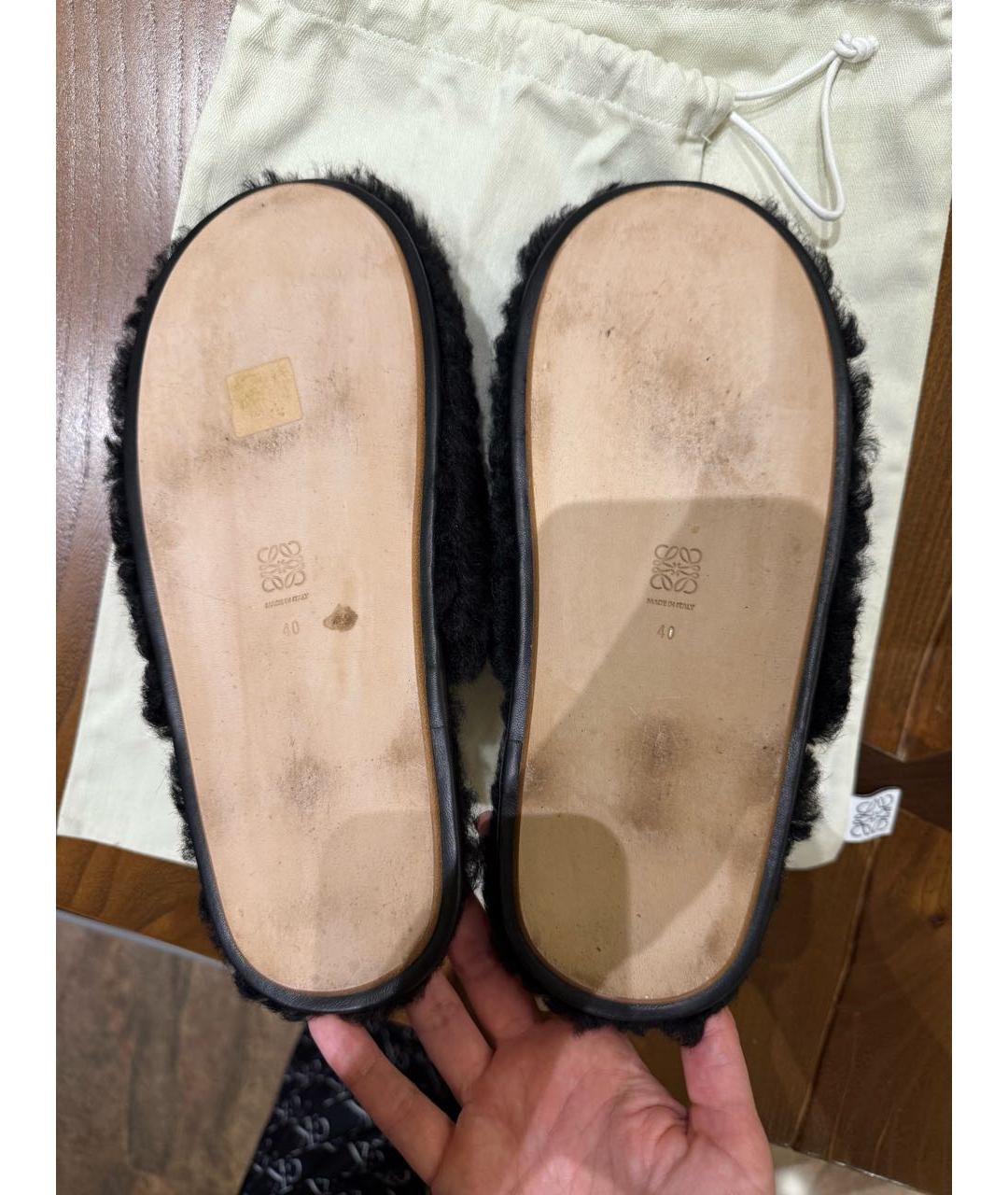 LOEWE Черные сабо, фото 7