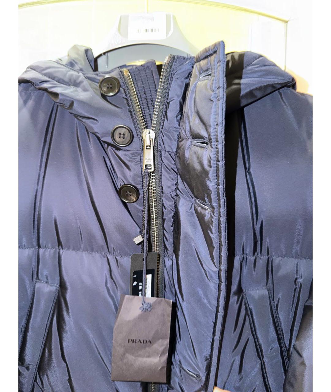 PRADA Темно-синий полиамидовый пуховик, фото 5