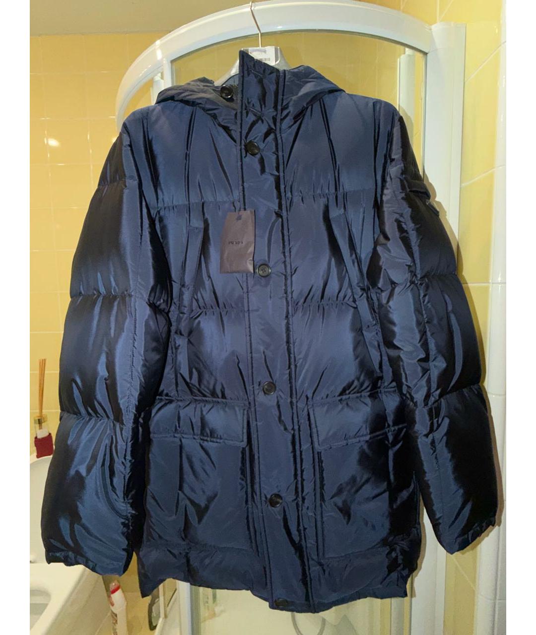 PRADA Темно-синий полиамидовый пуховик, фото 9