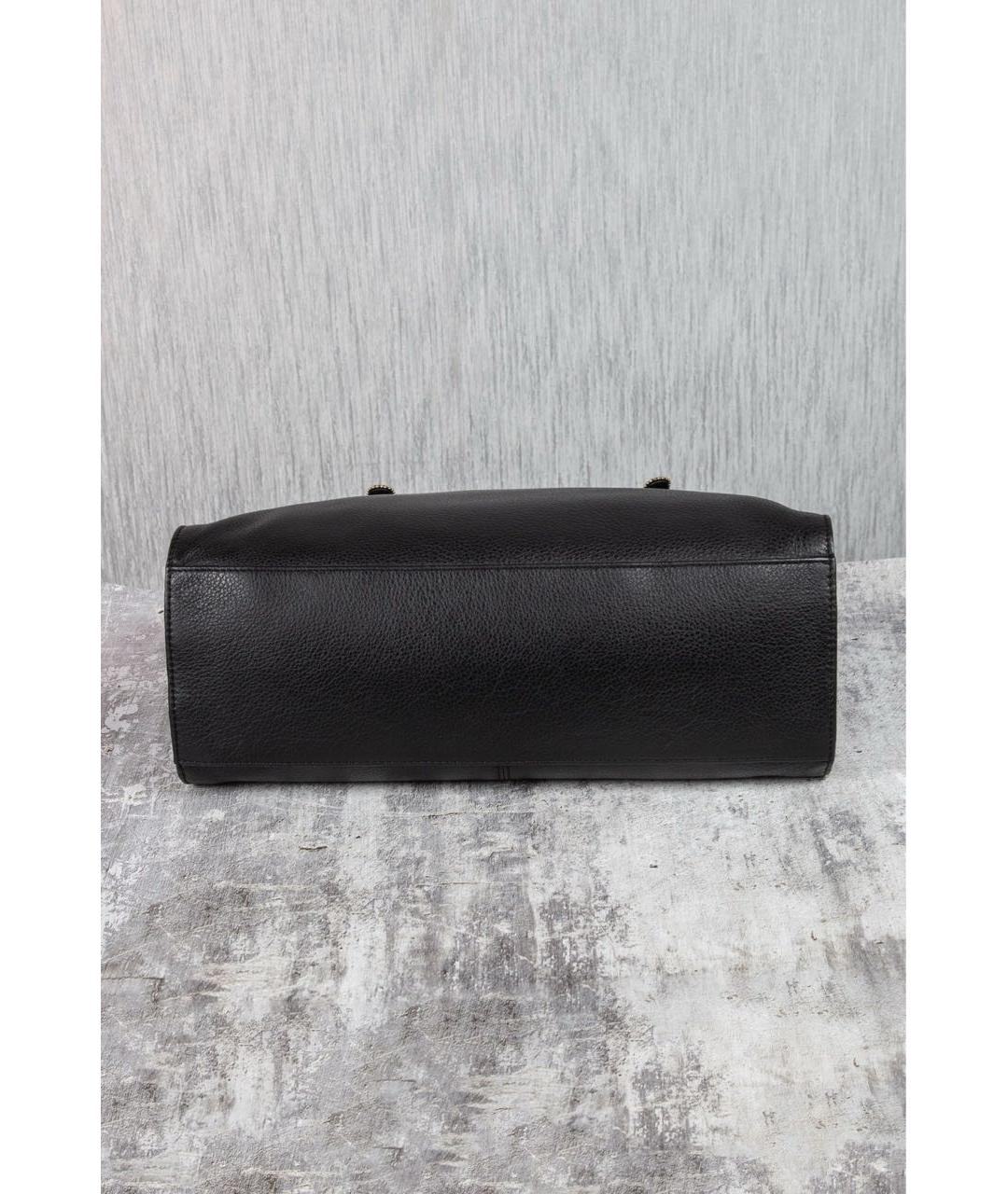 ARMANI JEANS Черная кожаная сумка тоут, фото 6