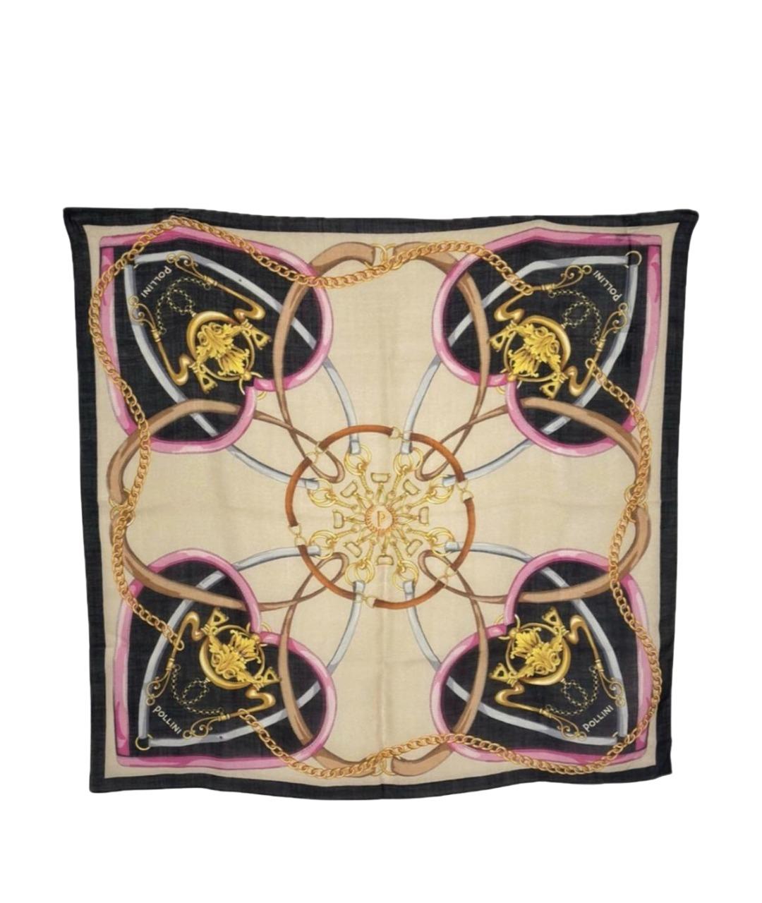 POLLINI Бежевый шелковый платок, фото 1