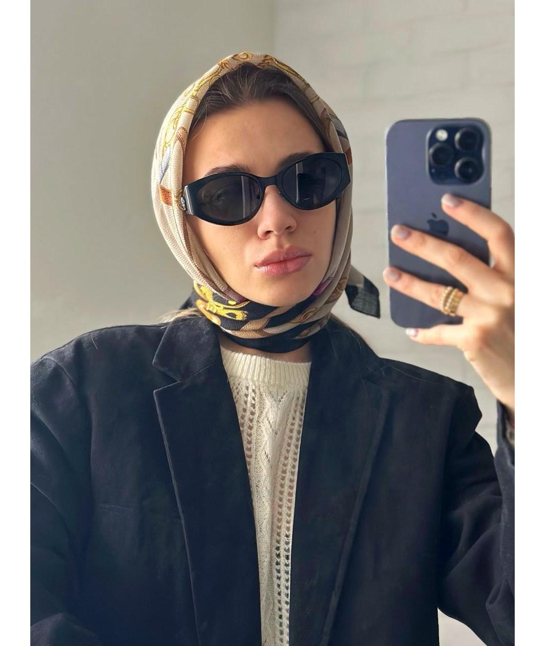 POLLINI Бежевый шелковый платок, фото 8