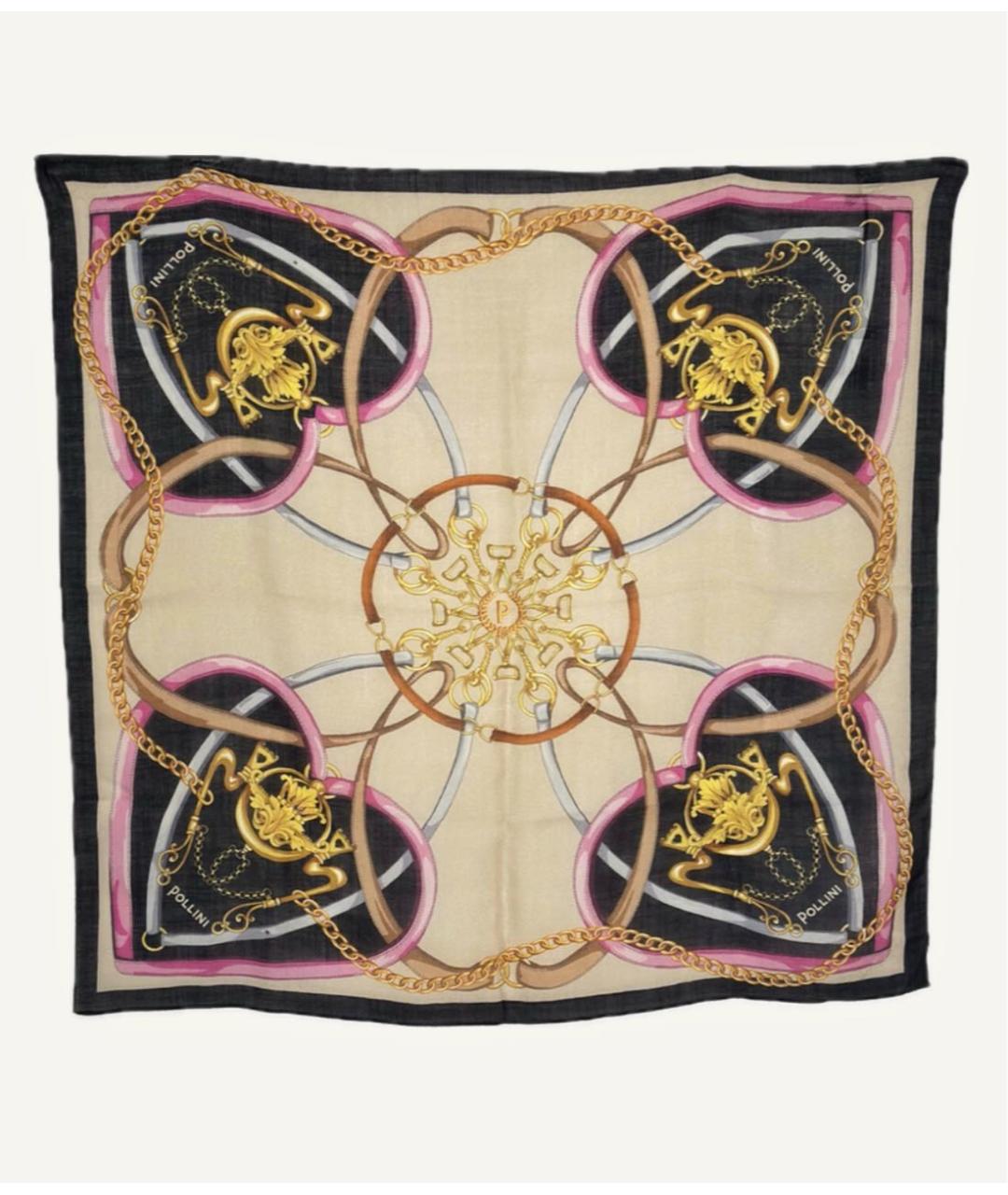POLLINI Бежевый шелковый платок, фото 9