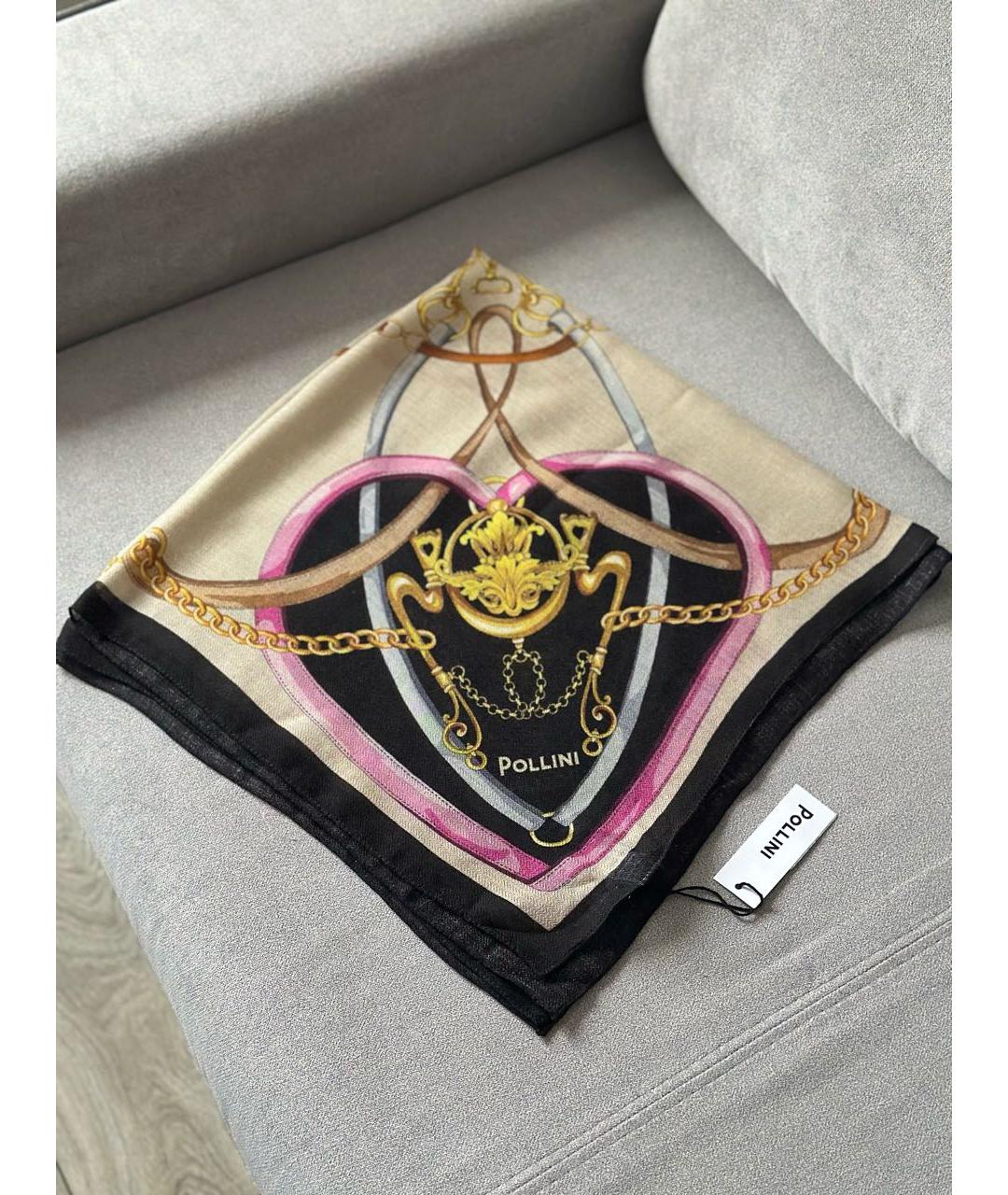 POLLINI Бежевый шелковый платок, фото 2