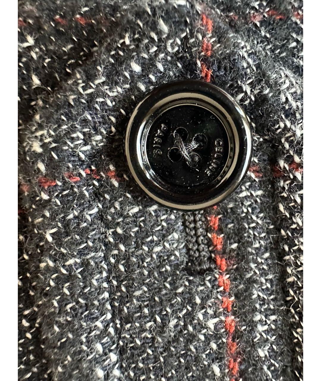 CELINE Антрацитовое полиэстеровое пальто, фото 5