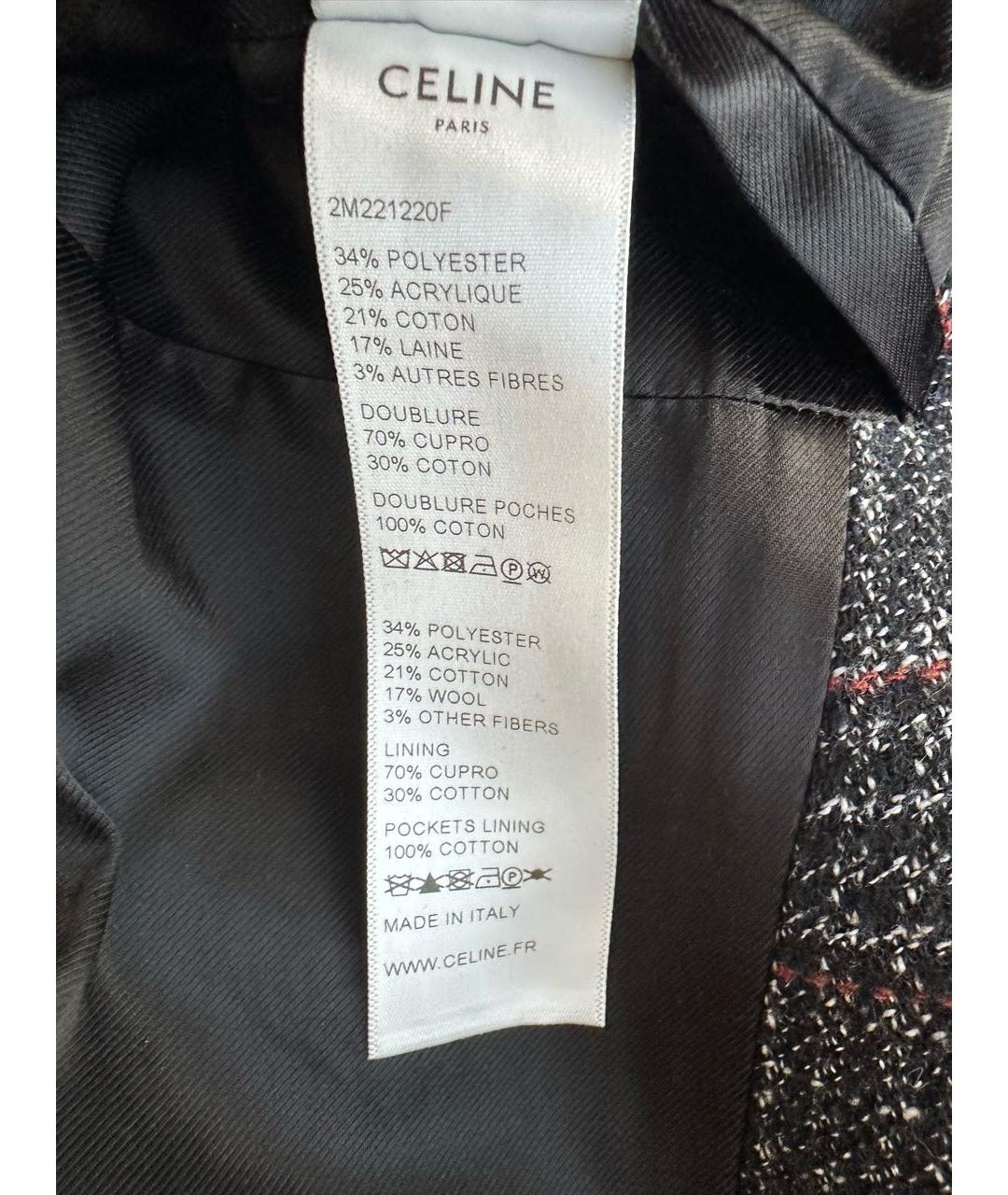 CELINE Антрацитовое полиэстеровое пальто, фото 7