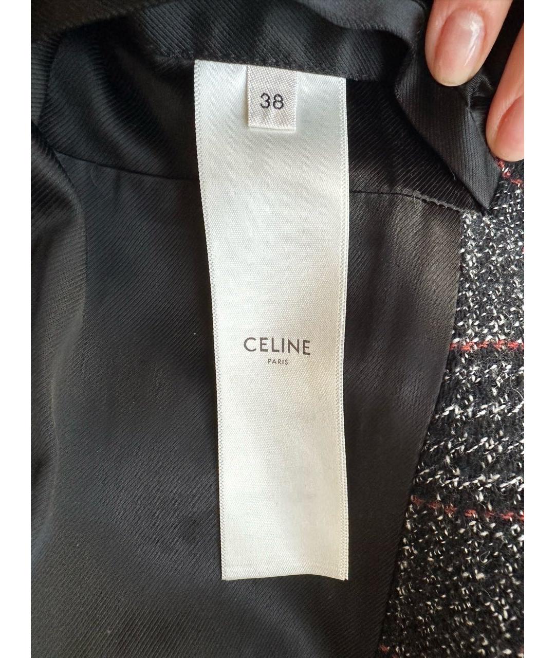 CELINE Антрацитовое полиэстеровое пальто, фото 6