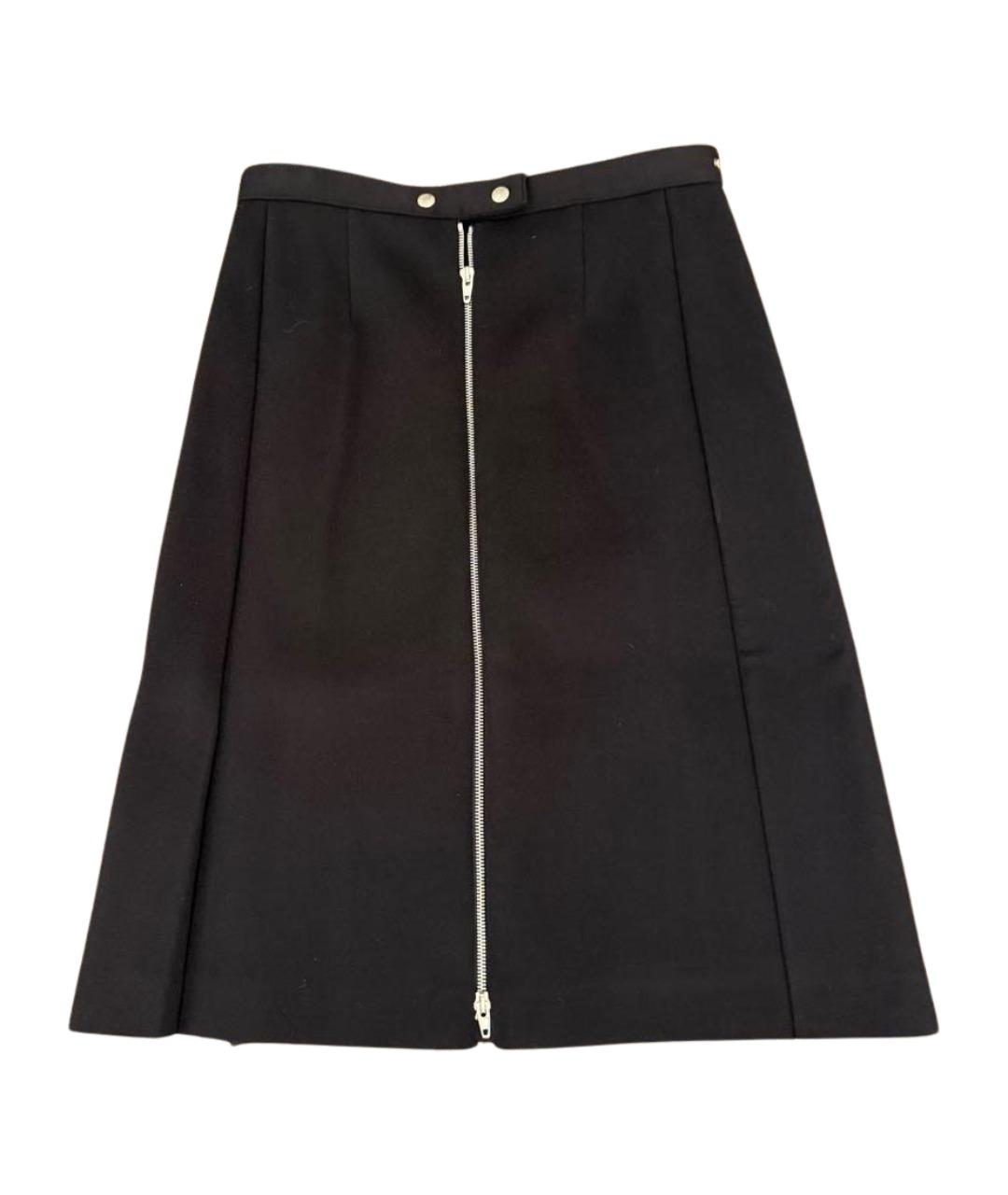 CELINE Черная шерстяная юбка миди, фото 1