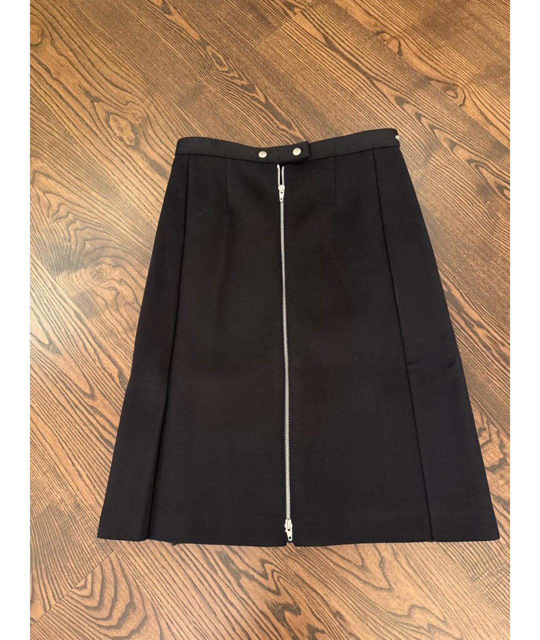 CELINE Черная шерстяная юбка миди, фото 7