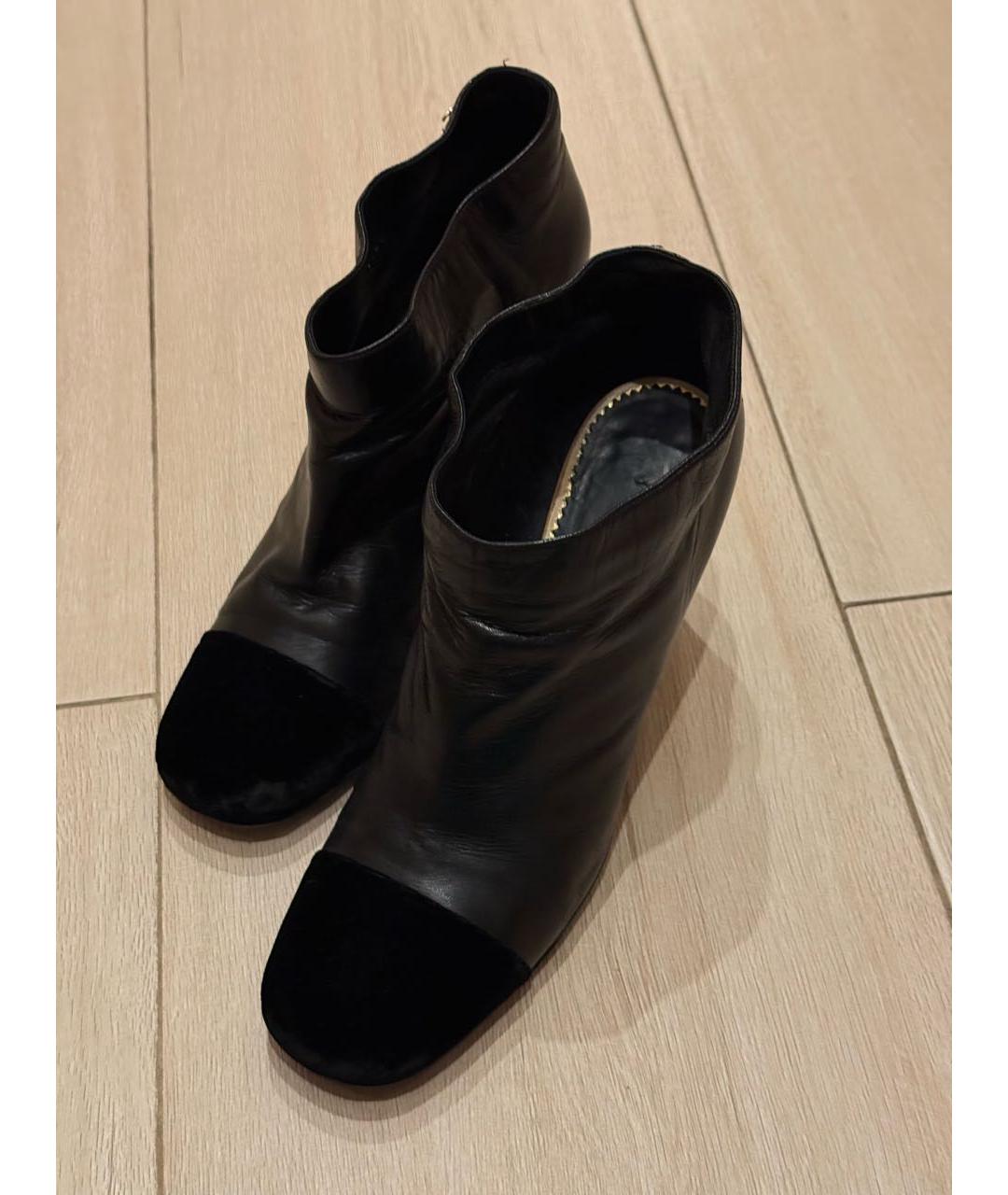 CHANEL Черные кожаные ботильоны, фото 4