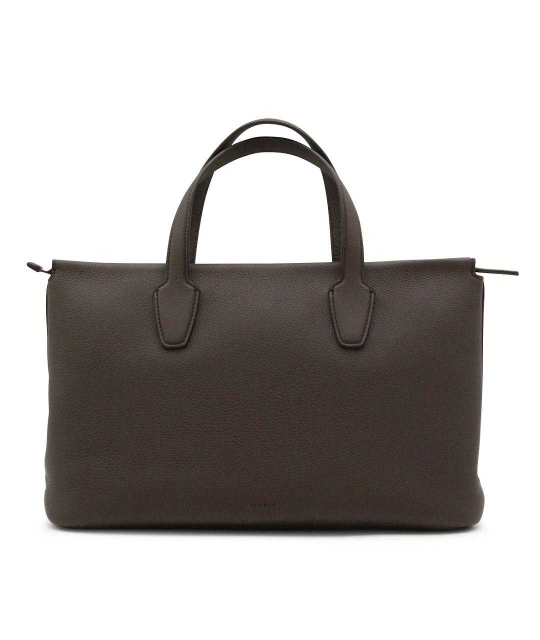 THE ROW Коричневая кожаная сумка с короткими ручками, фото 4