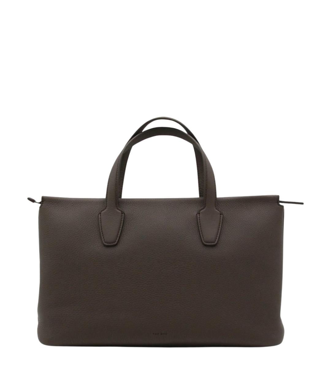 THE ROW Коричневая кожаная сумка с короткими ручками, фото 1