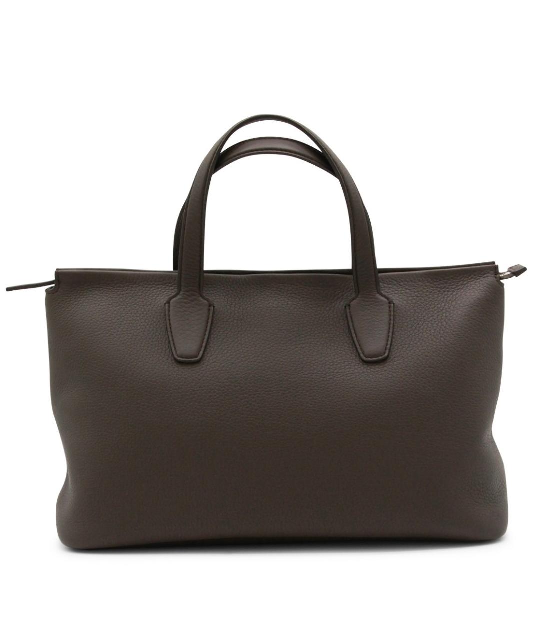 THE ROW Коричневая кожаная сумка с короткими ручками, фото 3