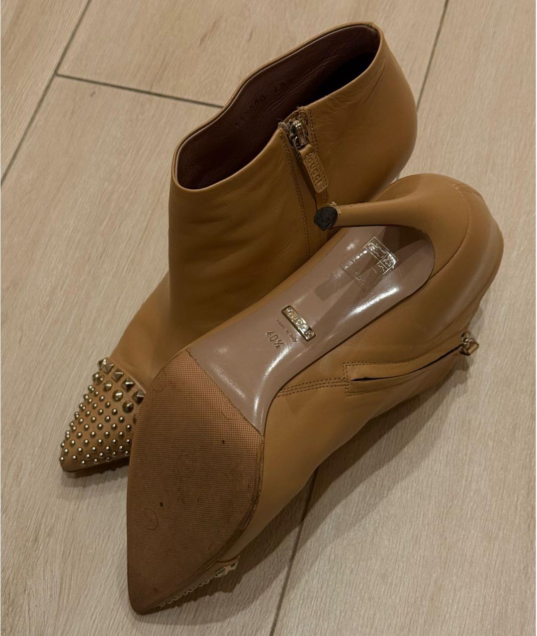 GUCCI Бежевые кожаные ботильоны, фото 4