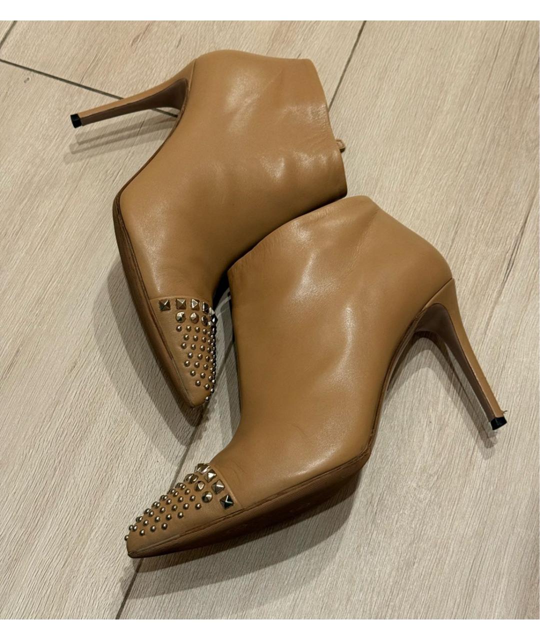 GUCCI Бежевые кожаные ботильоны, фото 5