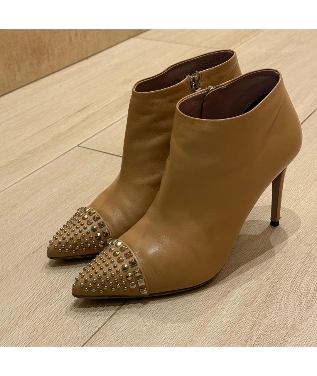 GUCCI Бежевые кожаные ботильоны, фото 3