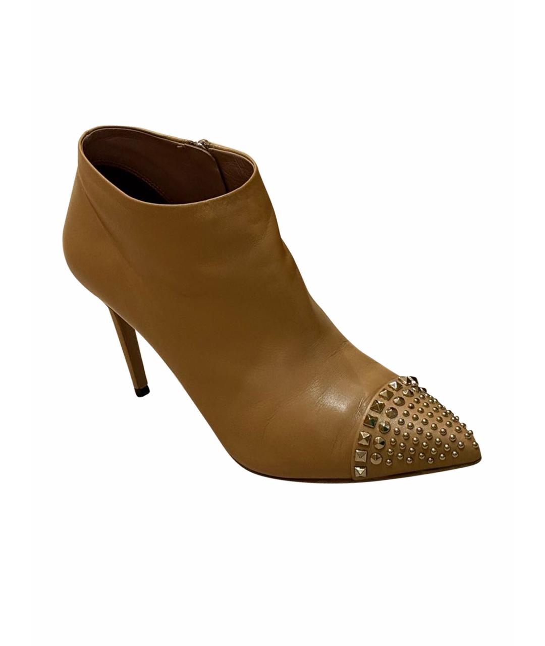 GUCCI Бежевые кожаные ботильоны, фото 1